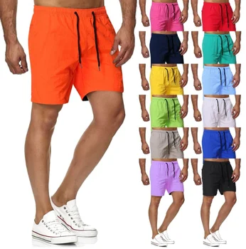 Lühikesed püksid Meeste 2021 Uus Suvine Mood Casual Meeste Tavaline Värv tervisespordi-Slim Beach Stiilis Meeste lühikesed Püksid
