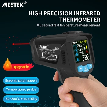 MESTEK Infrapuna Termomeeter Mitte-Kontakt Temperatuuri Mõõtja Relv Pihuarvutite Digitaalne LCD Väljas Laser Pyrometer IR Termomeeter IR02B