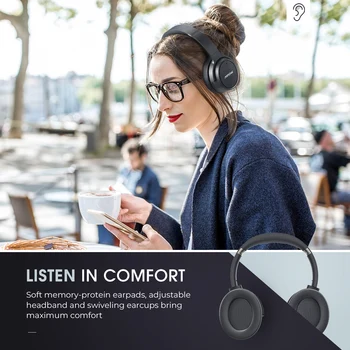 MPOW H19 Hübriid, Aktiivne Müra Tühistamise Kõrvaklapid 5.0 Bluetooth Juhtmevaba Üle-Kõrva Peakomplekt, millel Sügav Bass Mälu-valgu Kõrvapadjakesed