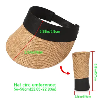 Magic Tape Panama Naiste Straw Hat Tühi Top 2021 Naiste Suvine Müts Päikese Kaitseks Väljas Spordi Kalapüük Beach Chapeau