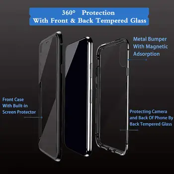 Magnetvälja puhul Realme X 3 7 8 X50 Pro Realme Q Q2 V5 X50m X2 Kate koos Kahepoolne Karastatud Klaasist 360° Kaitsva Funda