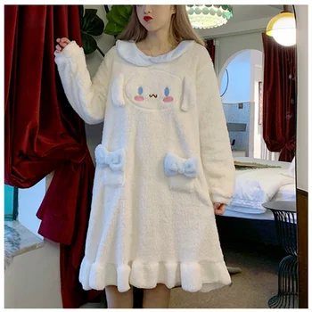 Magus Coral Fliis Soe Sleepwear Rüü Naiste Armas Kõrva Doggy Nightgowns Girl Lolita Kodu ClothesAutumn Talvel Nightdress Jaapani