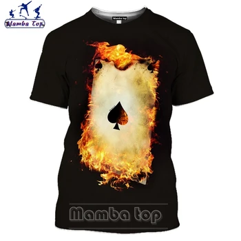 Mamba Top 3D Print mängukaardid Mängu Poker T-Särk Meestele, Naistele, Tee Club Must Valge Täringut Kiibid Stud Mahjong Tshirt Kolju-Suurpärase 74236