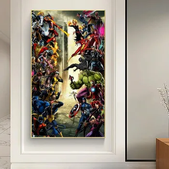 Marvel Avengers Anime Plakateid Superkangelane Ämblikmees Koomiksid Lõuendile Maali ja Pildid Seina Art Pilt Elavad Lapsed Koju, Tuba Decor 43074