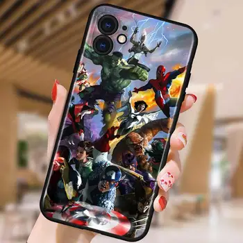 Marvel Avengers Apple iPhone 12 Pro Max Mini 11 Pro XS Max X-XR 6S 6 7 8 Plus 5S SE2020 Pehme Must Telefon Kohtuasjas 41264