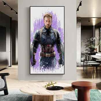 Marvel Avengers Filmi Superkangelane Ämblikmees Kapten Ameerika (Akvarell Lõuendile Maali Poster ja Print Seina Art elutuba Decor