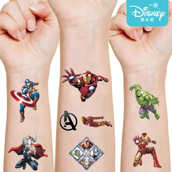 Marvel Avengers Tätoveering Kleebis Originales Juhuslik Disney Spider-Man Iron Man Tegevus Joonis Cartoon Kids Tüdrukute Sünnipäev Kingitused