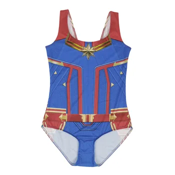 Marvel Carol Danvers cosplay Kapten Marvel prindi bikiinid, seksikas naine ujumistrikoo B126-001