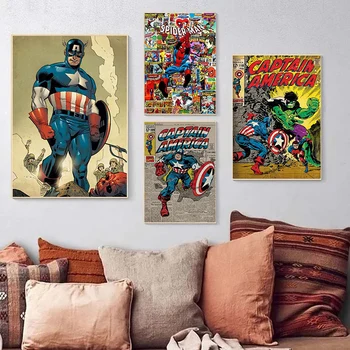 Marvel Disney Superkangelane Avengers Filmi Lõuendile Maali Iron Man Captain America HD Plakatid ja Pildid Seina Art Home Decor