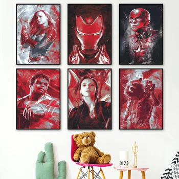 Marvel Filmi The Avengers Endgame Kunsti Plakatid Ja Pildid Iron Man Hulk Superkangelane Seina Pildid Lõuendil Maali-Lapsed Tuppa
