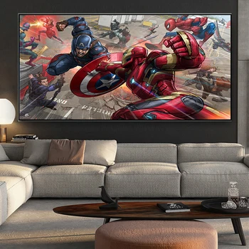 Marvel Plakat Superkangelane Avengers Koomiksid Lõuendile Maali Moodsa Kunsti Seina Prindi Lapse Tuba Iron Man Magamistuba Pilt Decor