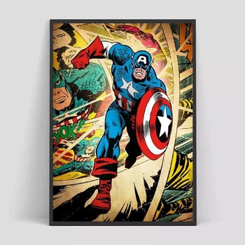 Marvel SM Kangelane Koomiksid Superkangelane Kapten Ameerika Canvas Poster Seina Art Dekoratiivsed Pildid Baby Kids Room Decor Lõuend Kingitus 142091