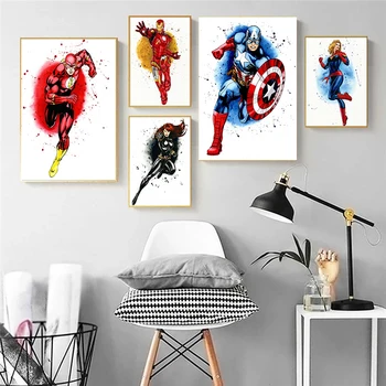 Marvel Superheld Avengers Lõuendile Maali Plakatid ja Pildid Iron Man Kapten Ameerika Seina Art Pilt Kodu Kaunistamiseks