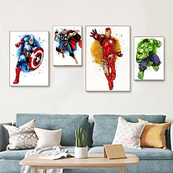 Marvel Superheld Avengers Lõuendile Maali Plakatid ja Pildid Iron Man Kapten Ameerika Seina Art Pilt Kodu Kaunistamiseks