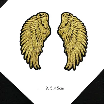 Maxsin 1 Paar Mood gold Wing Tikandid Raud Paik Riided Applique jaoks Teksad DIY Tarvikud Armas Õmble Plaastrid