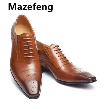 Mazefeng Meeste Kingad 2021 Uus Kevad Kleit Kingad Kvaliteetne Äri-PU Nahk Pits-up Jalatsid Ametliku Kingad jaoks Pulmapidu