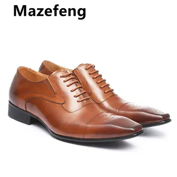 Mazefeng Meeste Kingad 2021 Uus Kevad Kleit Kingad Kvaliteetne Äri-PU Nahk Pits-up Jalatsid Ametliku Kingad jaoks Pulmapidu