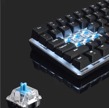 Mechanical Gaming Keyboard 18 Režiimi RGB Taustvalgustusega USB Juhtmega 82 Võtmed Sinine/Must Telje Professional Klaviatuur Notebook PC Gamer