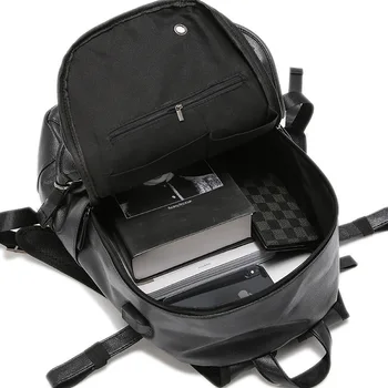 Meeste Must Nahast Seljakott Veekindel USB-Laadimine Reisi Sülearvuti Anti Varguse Seljakott Kotid Luksus Inimese jaoks Mood 2020