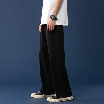 Meeste Suvel Lahe Silk Pikad Püksid 2021 Õhuke, Kerge Loodusliku Jalg Mõõdus Püksid Tahked Värvi Meeste Püksid Riided Korea Streetwear