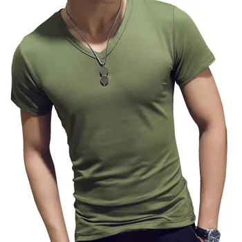 Meeste T-Särk Mood Fitness V-Kaeluse Lühikese Varrukaga T-Särk Suvel Vabaaja Jõusaal (Solid Color Tops Pluss Suurus Slim Polüester T-Särgid
