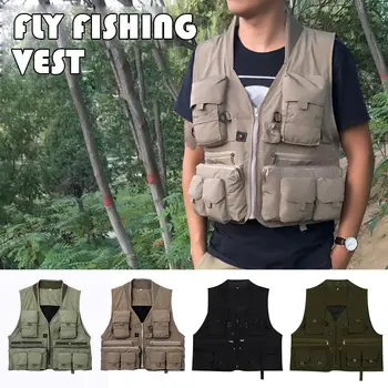 Meeste kalapüügi vest quick dry fly kalapüügi vest hingav kalapüügi jope, mille võrgusilma liner multi-tasku jahi laterna