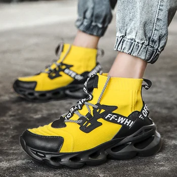 Meeste kingad 2020 neli aastaaega vabaaja jalatsid youth street spordijalatsid trend väljas hingav mugav kõrge ülemine sokid kingad