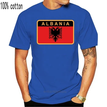 Meeste tshirt albaania Armee Embleem Unisex T-Särk naiste T-Särk top tees