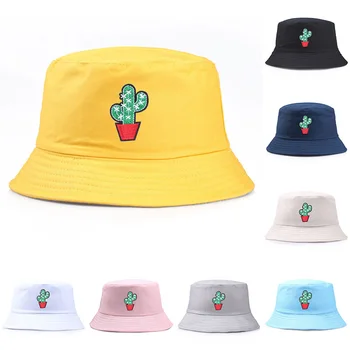 Mehed Naiste Hip-Hop Vabaaja Päike ühise Põllumajanduspoliitika 1TK Beach Lahe Kaktus Ring Mütsid Armas Cactus Trükkimine Unisex Puuvillane Pehme Kalamees Müts