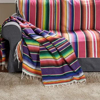 Mehhiko Lõng värvitud Tooli Lounge Tekk Voodi Ruuduline Vaip Bedspread Naiste Väljas Rand Liivane Rätikud Cape Laudlina 15685
