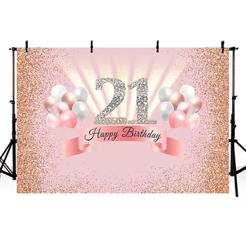 Mehofond Fotograafia Taust Glitter Roosa Teemandid Õnnelik Magus 21. Sünnipäeva Tüdrukud Sünnipäeva Taustaks Foto Stuudio Prop