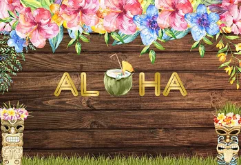 Mehofond Fotograafia Taust Puit Aloha Luau Pool Suve Sünnipäev Ananassi-Õie Lilli Baby Shower, Foto Stuudio Taustaks