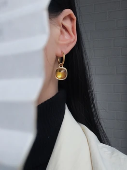 Messingist 18k Kuld Candy Värvi Crystal Avaldus Tilk Kõrvarõngad Naiste Ehted Lepinguosalise Boho T Show short gown Raja Harv-korea, Jaapan
