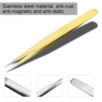 Metallist Anti-staatiline Painutamine Sirge Ots Pintsetid Täpsusega Keevitus Pintsetid ESD Jootmist tööriistade Komplekt