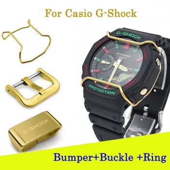 Metallist Vaadata Bumper + Ring + Lukk jaoks Casio G-Shock 5600 5610 6900 GA2100 GG1000 Protector Baar Reisi Rõngad Pannal Terasest