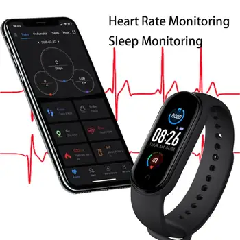 Mi 5 vaata Sport Fitness Tracker Pedometer vererõhu, Südame Löögisageduse Monitor Bluetooth-M5 käekell Nutikas Käevõru Mehed Naised