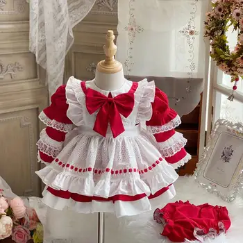 Miayii Beebi Riided Hispaania Vintage Lolita Türgi Pall Kleit Pits Vibu Sünnipäeva Lihavõtted Printsess Kleit Tüdrukute Y3756 127425