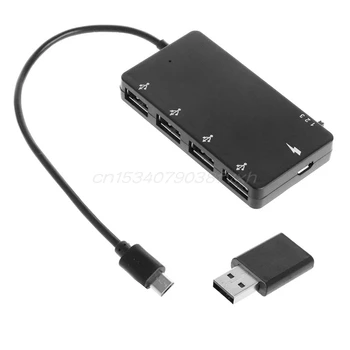 Micro-USB OTG 4-Port Hub Power Adapteriga Kaabel Nutitelefoni Tablett