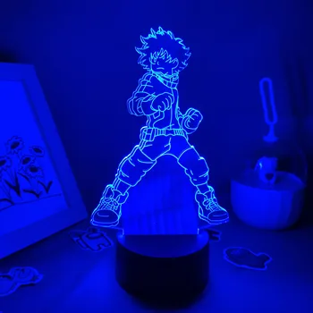 Midoriya Izuku Anime Minu Kangelane akadeemiliste Ringkondade Led Manga Joonis Öösel Tuled Sünnipäeva Kingitus Sõbrale RGB Lava Lambid Magamistuba Tabel Decor