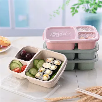 Mikrolaine Bento Lunch Box Piknik Toit Puu-Konteineri Ladustamise Kasti Lapsed Täiskasvanud Lõuna Kott Köök Tarvikud