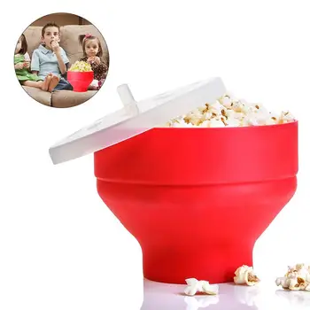 Mikrolaine Popkorn Popper Silikoon Popcorn Maker Kokkupandav Kauss Kaanega Kodu DlY, Kuuma Õhu Popcorni Ämber, Kauss Köök Vahend