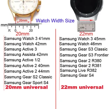 Milanese Rihm Samsung Galaxy Vaata 3 45mm 41mm 42mm 46 mm Aktiivne 2 40mm 44mm Käik S3 S4 S2 Watchband Nahast Käepael