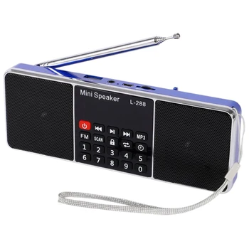 Mini Kaasaskantav Laetav Stereo L-288 FM-Raadio Kõlar LCD Ekraan Toetada TF Kaarti USB-Disk MP3-Pleieri Kõlar (Sinine) 114135