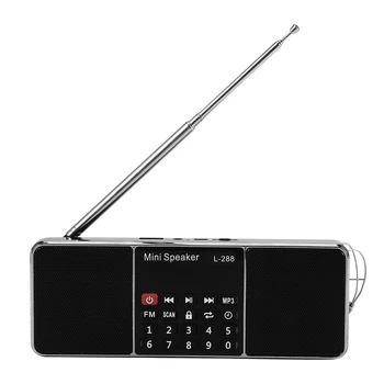 Mini Kaasaskantav Laetav Stereo L-288 FM-Raadio Kõlar LCD Ekraan Toetada TF Kaarti USB-Disk MP3-Pleieri Kõlar (Sinine)