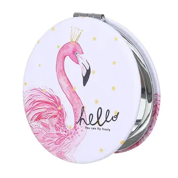 Mini Kawaii Flamingo Peegel Ring Paindlik Edevus Vintage Pihuarvutite Meik Ladustamise Peegel Armas Kosmeetika Kingitus Reisi Tarvikud