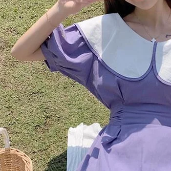 Mini Kleidid Naistele Peter Pan Krae Korea Stiilis Stiilne, Trendikas Armas Populaarne Magus Ulzzang Kolledži Üliõpilased Vestido Feminino Suve 59854