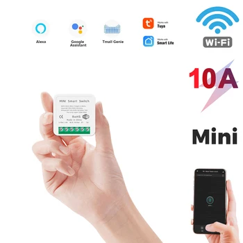 Mini Tuya Wifi DIY Lüliti Toetab 16/10A 2-Tee-Kontrolli Targa Kodu Automaatika Moodul Töötab Alexa Google ' i Kodu Smart Elu App 8190