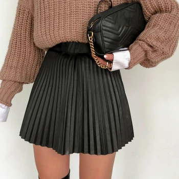 Missnight Stiilne Plisseeritud Seelik, Must, Khaki Kõrge Waisted Seksikas-line Mini Fashion Naiste Seelikud Streetwear Tõmblukk 2021