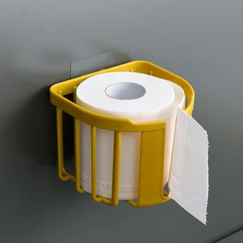 Mitte perforeeritud wc-paberi hoidja kudede kasti seinale paigaldatud vannituba korraldaja ujuvad riiul ladustamise rack auk-vaba, dušš