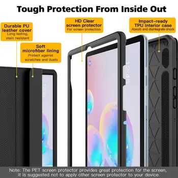 MoKo Case For Samsung Galaxy Tab S6 10.5 SM-T860/T865 2019,[Built-in Screen Protector] kogu Keha Põrutuskindel Juhul Smart Shell